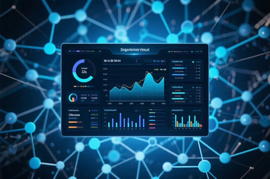 数字仪表盘，显示实时更新的图表和数据流